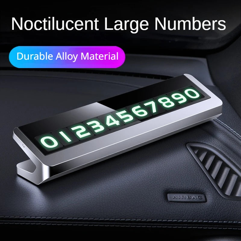 Car Temporary Parking Card Universal Rotate Phone Number Plate Aluminum Stickers Park Stop in Car-styling Auto Accessories