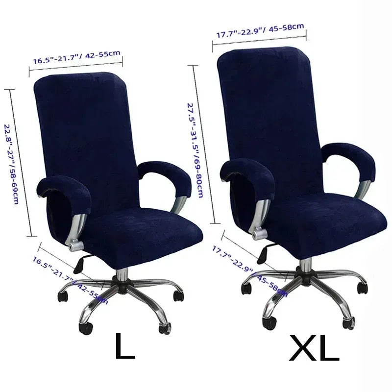 3Pcs/set Office with Armrest Gaming Chair Cover, Velvet Thickened Non-slip Waterproof, Removable Computer Chair Cover