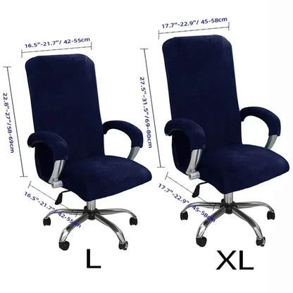 3Pcs/set Office with Armrest Gaming Chair Cover, Velvet Thickened Non-slip Waterproof, Removable Computer Chair Cover