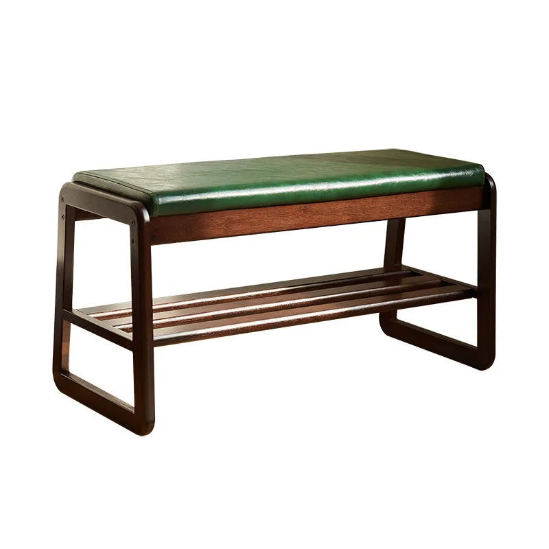 Household solid wood shoe changing stool, solid wood shoe cabinet, sponge pad, leather soft bag stool, shoe wearing stool