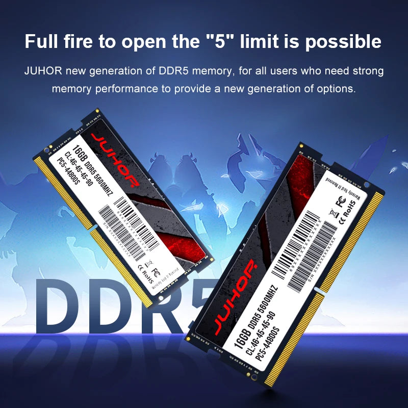 JUHOR Notebook Ram DDR5 16GB 4800MHz 5600MHz Laptop Memory ram