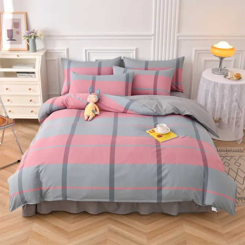 Elegant Home Bedding Durable Duvet Cover Soft Comfortable Fadeless Quilt Comforter Cover Queen Home Textiles Yarn-dyed Fabric