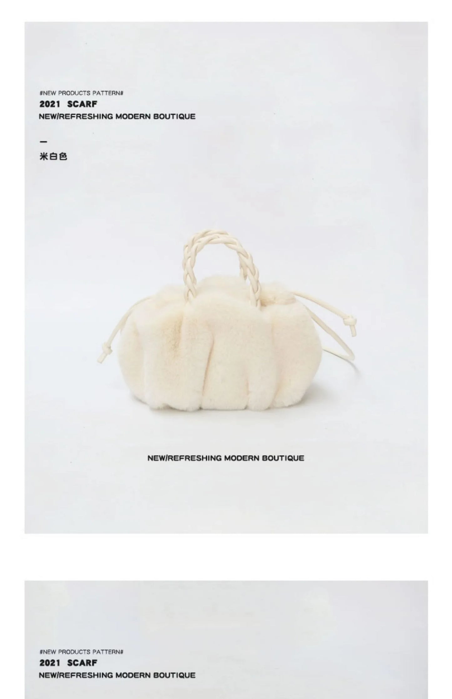 Autumn and winter versatile simple solid color portable hair bag women's autumn and winter new pleated cloud bag high-end plush