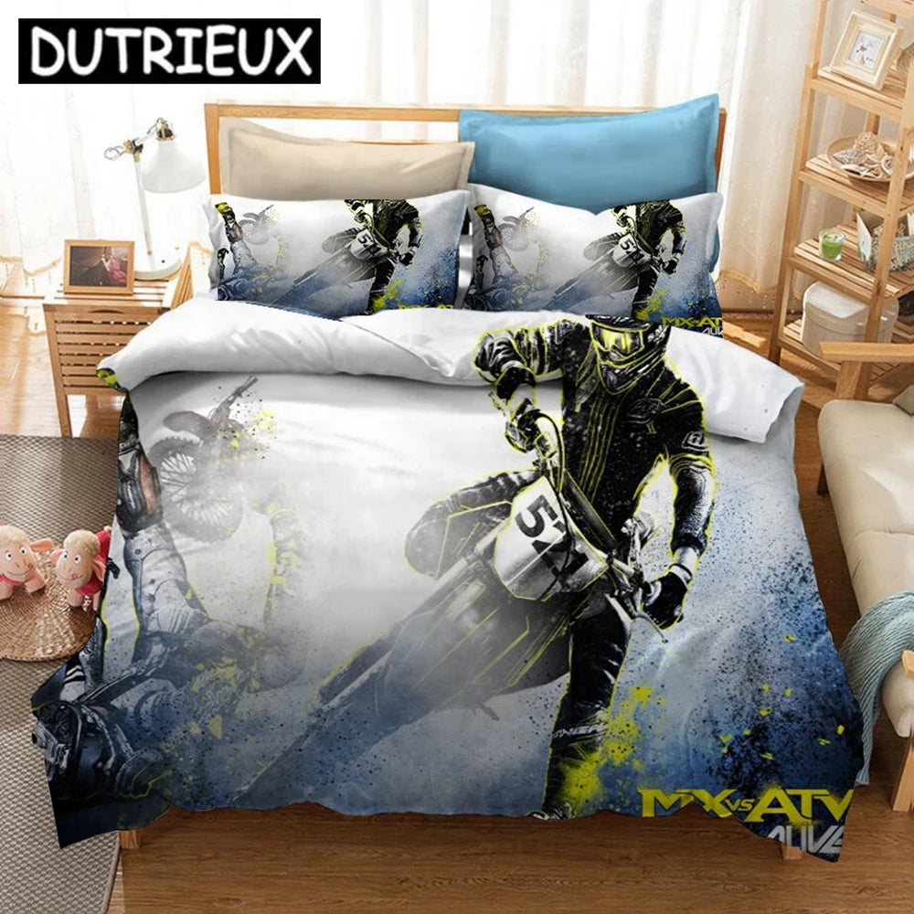 Motorcycle 3D Printed Bedding Set Duvet Covers Pillowcases Comforter Bedding Set Bedclothes Bed Linen