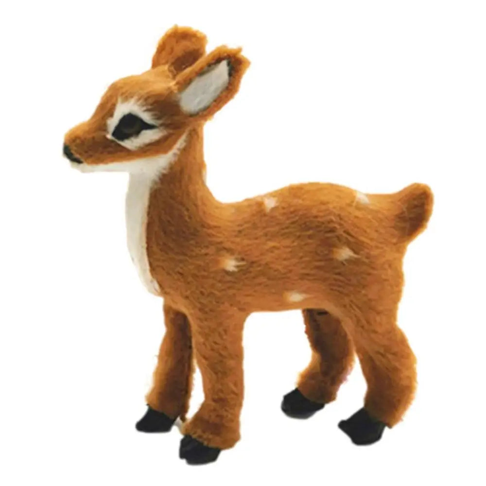 1pc Simulation Plush Animal Sika Deer Reindeer Lovely Xmas Home Decor Standing Miniatures Christmas Elk Scene Arrangement Props