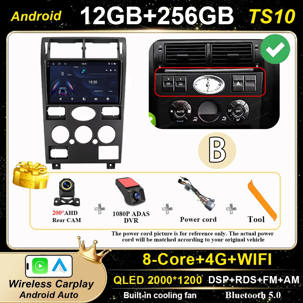 Android 16 GPS Navigation  For Ford Mondeo 2004 -2007 Auto Multimidia Video Player Carplay Head Unit Radio Stereo Car Dvd WIFI