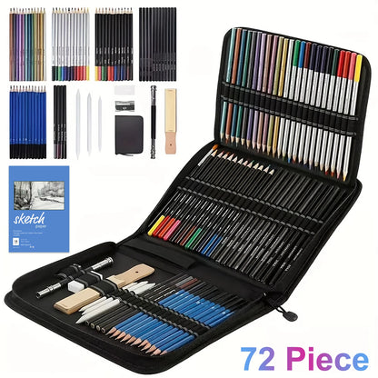 14-96 Pro Drawing Pencil Set,Sketch Pencils Art Supplies with Graphite,Charcoal,Erasers etc tool,Portable Zippered Travel Case