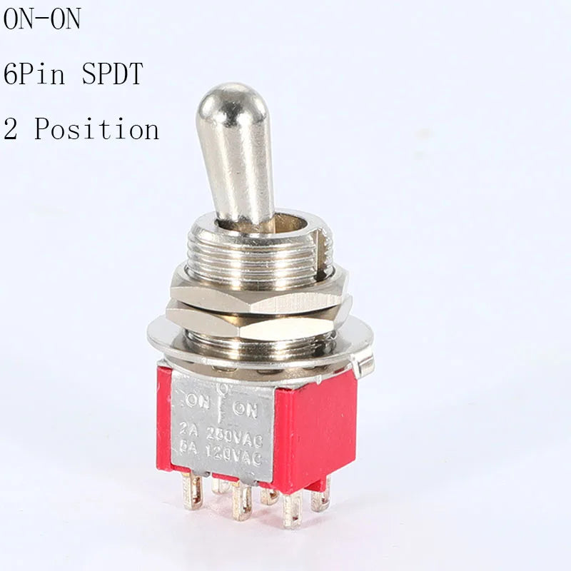 5Pcs SH T80-T Series Standard Lever Mini Toggle Switch 12mm Panel Mount 5A 125VAC