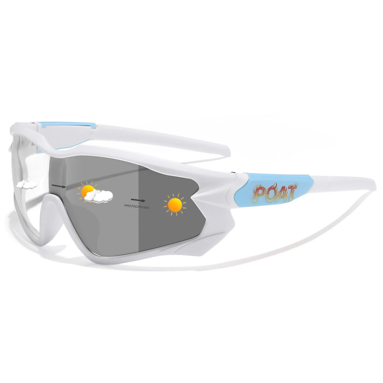 Men Women Photochromic Motorcycle Glasses Outdoor Sports Big Frame Windproof Cycling Running Hiking Goggles