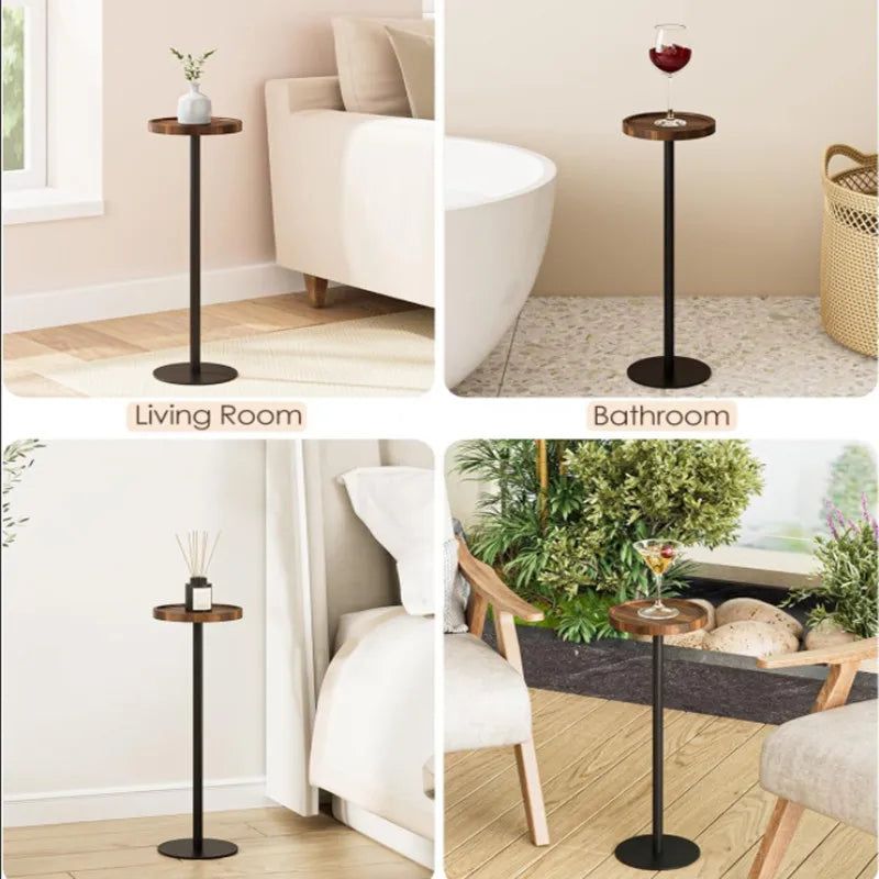 Cross-border Small Round Table, Small Coffee Table, Side Table Next to Living Room Sofa for Drinks, Living Room Coffee Table, Dr
