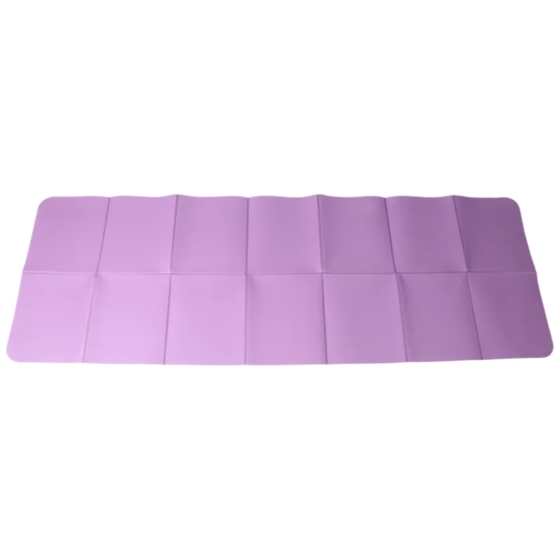 Y67A-2X Foldable Yoga Mat Folding Travel Fitness Exercise Mat Double Sided Non-Slip For Yoga Pilates & Floor Workouts Purple
