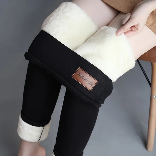 2022 Winter Thicken Lambwool Leggings Women Warm Fleece Lined Thermal Ankle-Length Pants Sexy Hight Waist Skinny Fitness Leggins