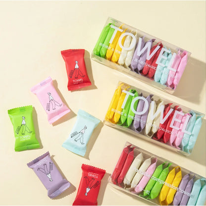 7/14pcs Compressed Disposable Towels For Travel Portable Facial Cleaning Towels Thickened Dry And Wet Dual-Use Travel Essentials