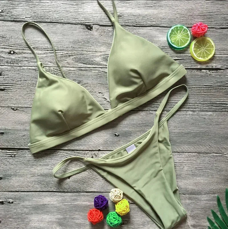 New Bandeau 2025 Micro Bikini Set Women Sexy Low Waist Monokini Push Up Swimwear Backless Swimsuit Beach Bathing Suits Biquinis