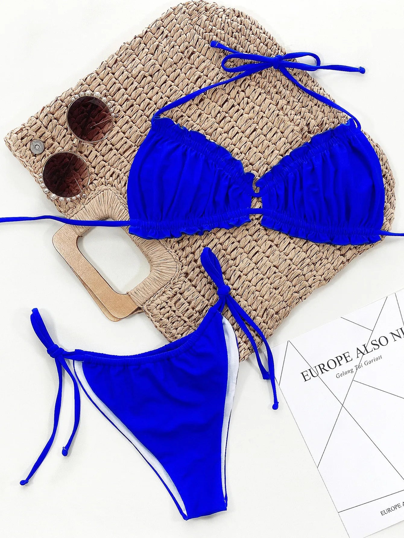 Bikinis 2025 Woman Sexy Ruffled Frilled Pleated Ruched Bikini Women Swimwear Two-piece Swimsuit Bikini set Bathing Suit