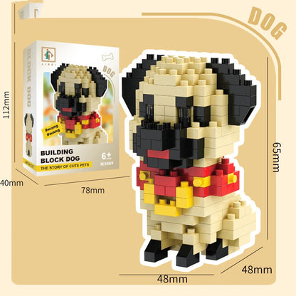New Pet Teddy Husky Dog And Cat Toy Small Particle Building Blocks Puzzle Assembled Children's Toys