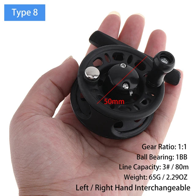 Mini Winter Ice Fishing Reel Ultralight 50mm 55mm 60mm Hand Reel Fly Fishing Line Wheel Carp Spool Pesca  Tackle
