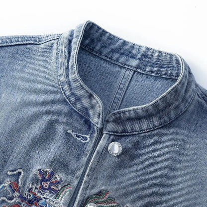 Embroidered thin denim vest jacket for women's 2024 summer new versatile women's top vest sleeveless jacket for spring Jeans Top