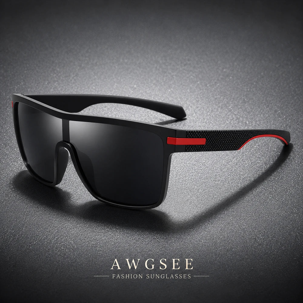Oversized Square Sunglasses Men Women Monolithic Lens Anti Glare UV400 Driving Shades Outdoor Sport Vacation Fashion Sun Glasses