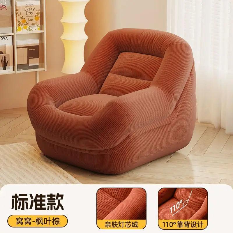 Lazy sofa reclining and sleeping nest small sofa tatami balcony bedroom living room single French retro retro recliner