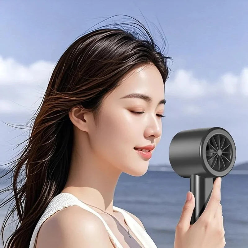 Portable Mini Handheld Fan High-Speed Desktop And Handheld Fan LED Display 100 Speeds USB Rechargeable Battery For Outdoor Use