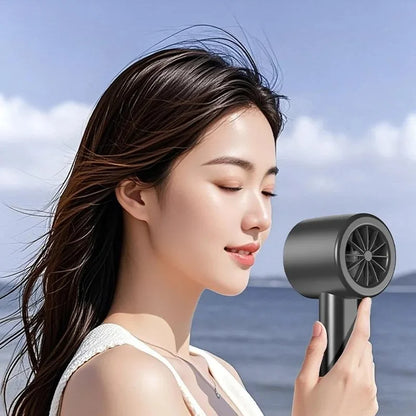 Portable Mini Handheld Fan High-Speed Desktop And Handheld Fan LED Display 100 Speeds USB Rechargeable Battery For Outdoor Use