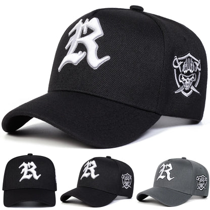 Unisex R Letter Embroidery Baseball Caps Spring Autumn Outdoor Adjustable Casual Hats Sunscreen Hat Sports Cap