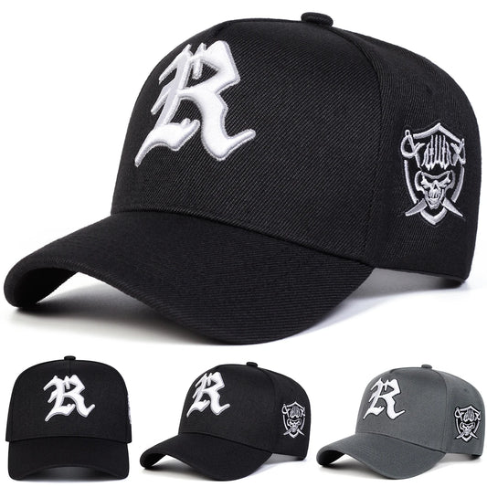 Unisex R Letter Embroidery Baseball Caps Spring Autumn Outdoor Adjustable Casual Hats Sunscreen Hat Sports Cap