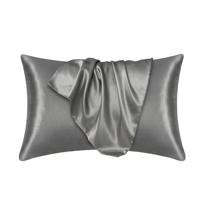 1pc Nordic Silk Pillowcase White Black Grey Khaki Blue Pink Sliver Bed Pillow Covers Luxury Cases Home Bedding Decor
