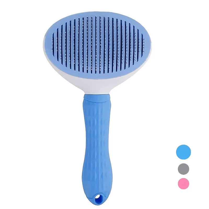 Easy-to-Clean Pet Grooming Brush for Cats and Dogs - One-Click Hair Removal, Detangling, Shedding Reduction