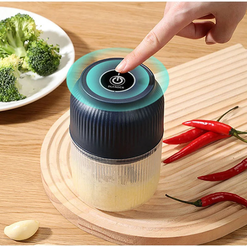 Electric Garlic Chopper Kitchen Mini Food Grinder Stainless Steel Blade Small Vegetable Chopper Household Meat Grinder For Home