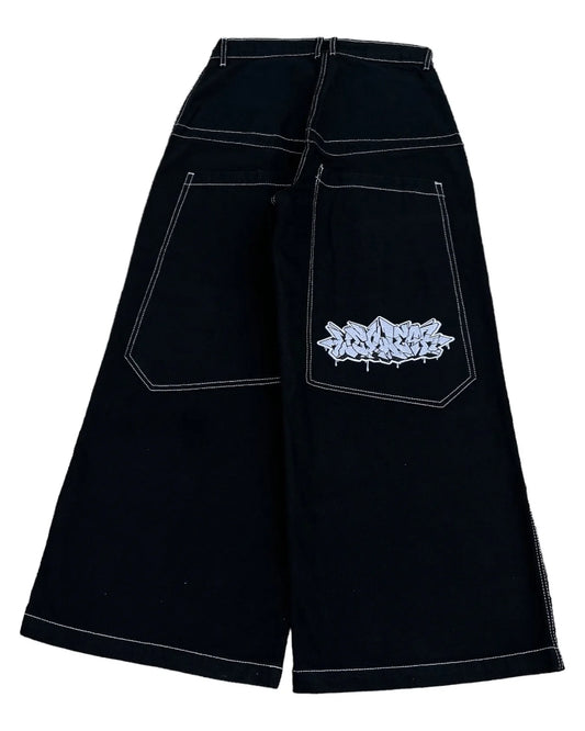 Wexwear Jeans New Y2K Harajuku Hip Hop Letter Embroidered Retro Baggy Jeans Denim Pants Men Women Goth High Waist Wide Trousers