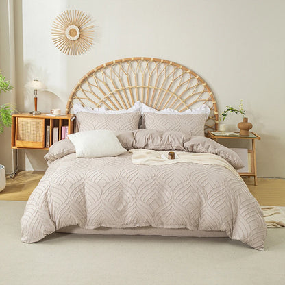 3pcs Cutting Flower Bedding Set with Zip Closure - Polyester, All-Season Comforter Set (Comforter & Pillow Shams Not Included)