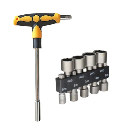 Screwdriver Set with T-shape Cross and Straight Slot Hexagon and Plum-shaped Heads for DIY Lovers Maintenance