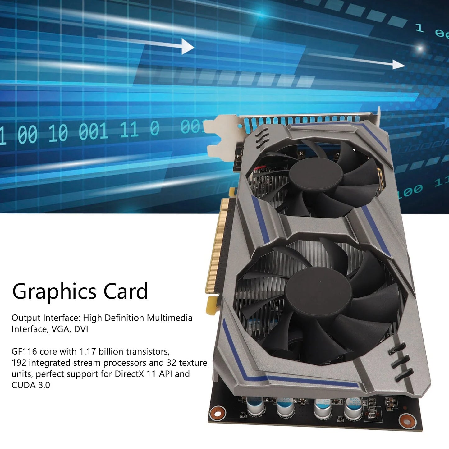 GTX550Ti 4GB Graphics Card 128BIT GDDR5 PCI Express 2.0 Double Fan Desktop PC Computer Discrete Gaming Graphics Card