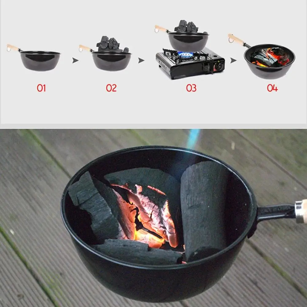 Portable Outdoor Stove Charcoal Pot Outdoor Camping Charcoal Fire Starter BBQ Mini Grill Rack For Backyard Picnic Coal Starter