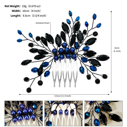 Dark Style Bridal Hair Comb Black Series Wedding Headpiece Hair Accessories Fashionable Holiday Halloween Party Gifts For Women