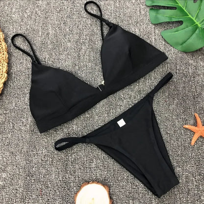 New Bandeau 2025 Micro Bikini Set Women Sexy Low Waist Monokini Push Up Swimwear Backless Swimsuit Beach Bathing Suits Biquinis