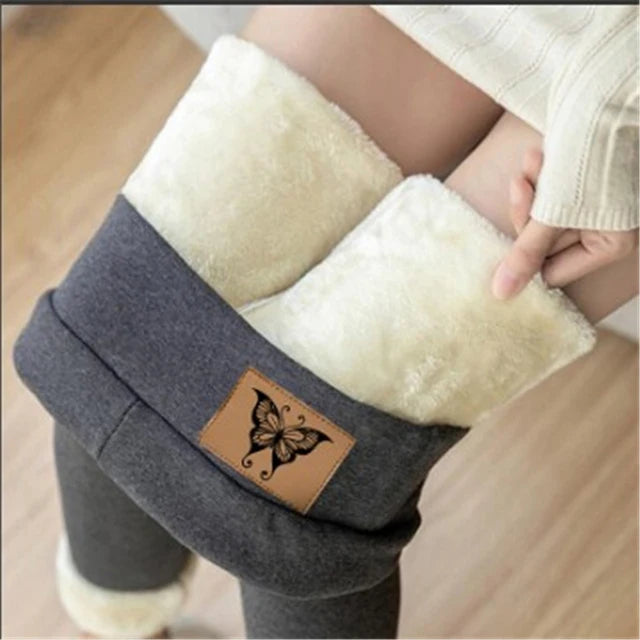 2022 Winter Thicken Lambwool Leggings Women Warm Fleece Lined Thermal Ankle-Length Pants Sexy Hight Waist Skinny Fitness Leggins