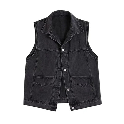 Fashion Women Cowboy Waistcoat Outwear Lady Large Size 4XL Denim Vest Coat Autumn Female Jeans Sleeveless Jacket