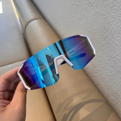 Hiking 2pcs Cycling Anti Light Glasses Men Women UV400 Sandproof Eye Protector Shades Outdoor Sports Goggle Anti Radiation Lens