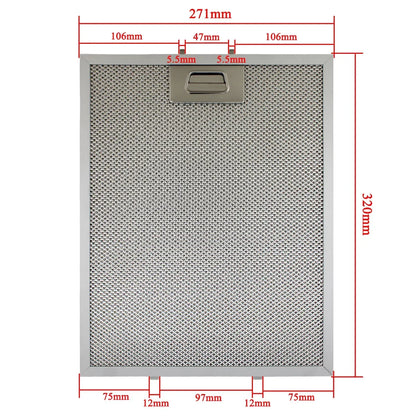 271.5x320mm Cooker Hood Metal Filters Mesh Extractor Vent Filter Ventilation For Kitchen Cooker Hood Grease Filter