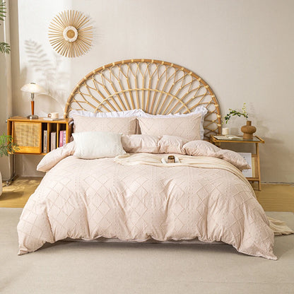 3pcs Cutting Flower Bedding Set with Zip Closure - Polyester, All-Season Comforter Set (Comforter & Pillow Shams Not Included)