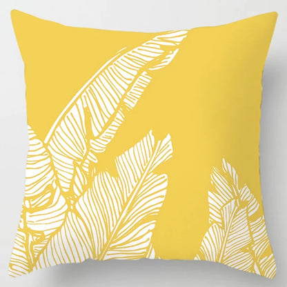 Modern Simple Yellow Flower Pillowcase Home Sofa  Lumbar   Cushion  Pillow
