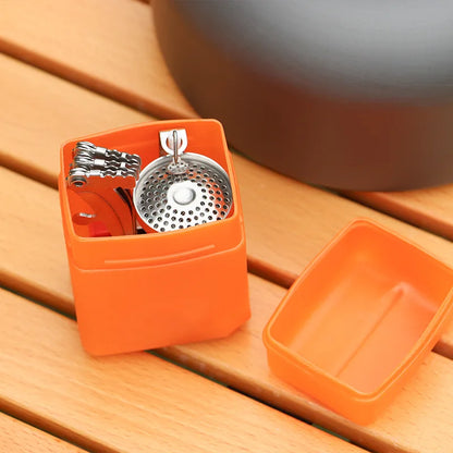 Mini Integrated Camping Stove, Portable Burner with Electronic Ignition, Compact Outdoor Cooking Stove for Camping Picnic