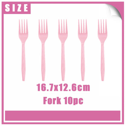 Girl's Birthday Party Supplies  Cosmetics Decorations Background Banners Disposable Cups Plates Knives Forks Spoon Gift Backdrop