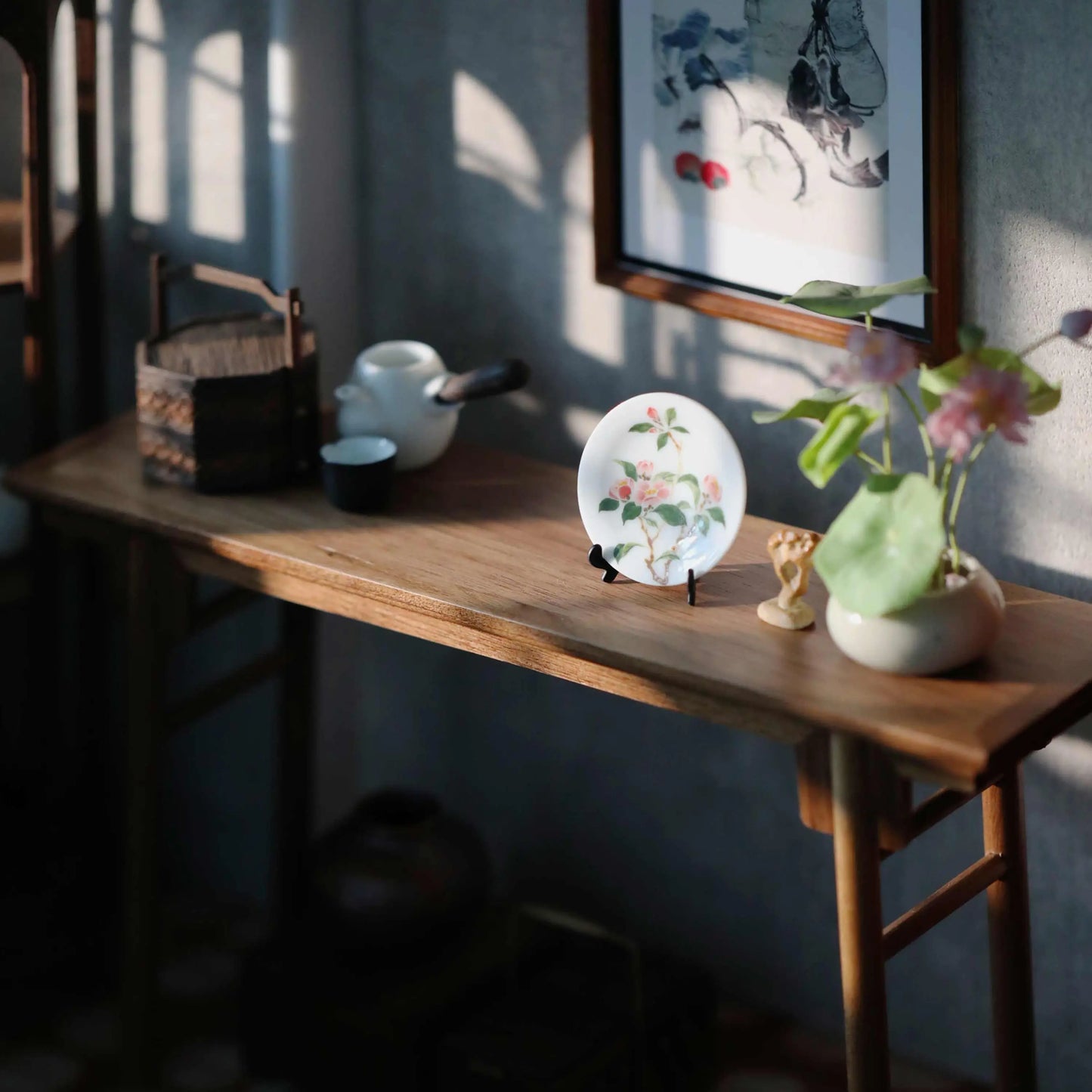 1/6  Dollhouse Living Room Kitchen Accessories   Chinese side table/tea room side table