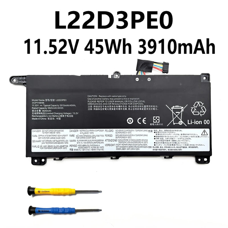 L22M4PE0 L22D4PE0 L22B4PE0 L22D3PE0 L22M3PE0 L22B3PE0 60Wh 45Wh Laptop Battery For Lenovo THINKBOOK 14 G4 IML 14 G6 G7 Free Tool