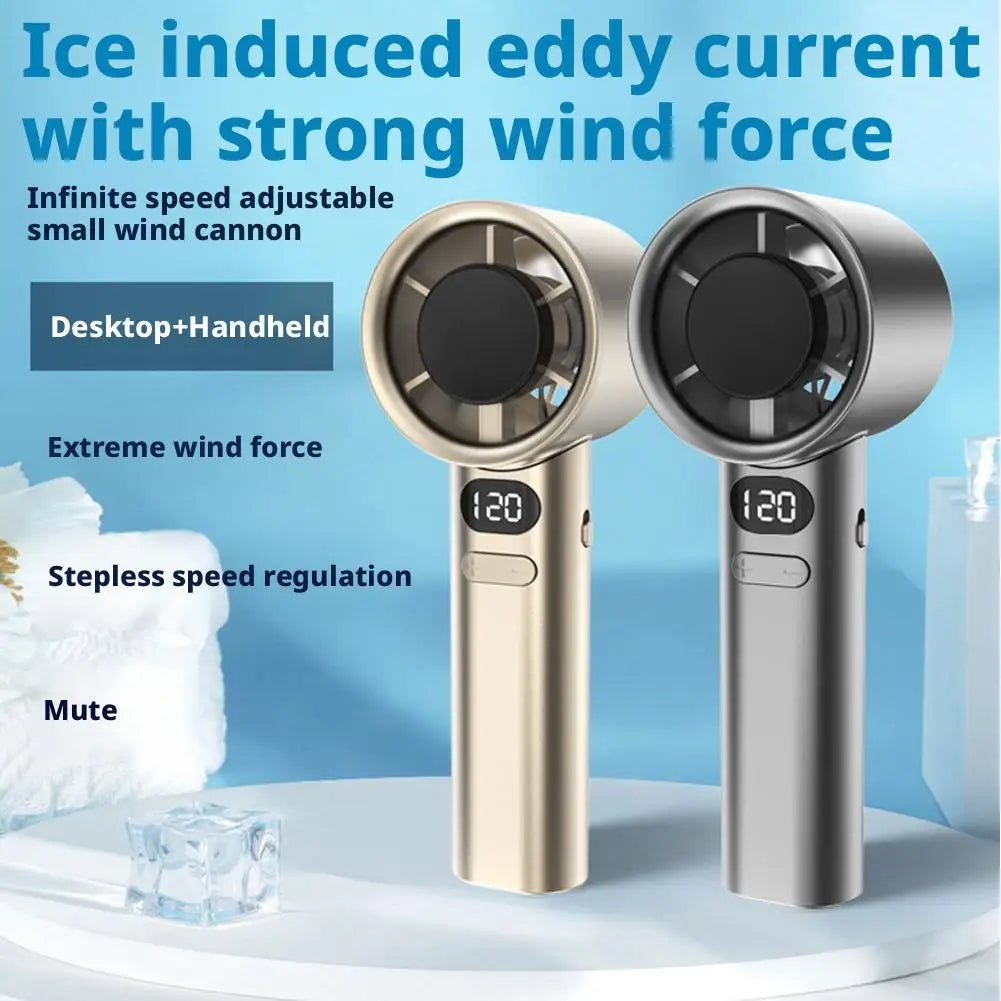 Portable Hand Fan 120 Wind Speeds Mini Bladeless Handheld Fan USB Rechargeable Personal Highspeed Fans Electric Eyelash Fan