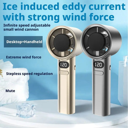 Portable Hand Fan 120 Wind Speeds Mini Bladeless Handheld Fan USB Rechargeable Personal Highspeed Fans Electric Eyelash Fan